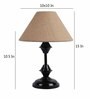 Brown Natural Fiber Shade Table Lamp with Black Base