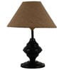 Hazel Brown Natural Fiber Shade Night Lamp With Metal Base