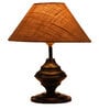Hazel Brown Natural Fiber Shade Night Lamp With Metal Base