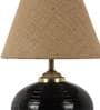 Lassie Brown Natural Fiber Shade Night Lamp With Teracotta Base