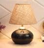 Lassie Brown Natural Fiber Shade Night Lamp With Teracotta Base
