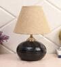 Lassie Brown Natural Fiber Shade Night Lamp With Teracotta Base