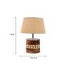Brown Natural Fiber Shade Table Lamp With Brown & Off White Wood Base