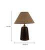 Brown Natural Fiber Shade Table Lamp With Brown Base