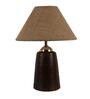Brown Natural Fiber Shade Table Lamp With Brown Base