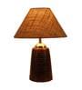 Brown Natural Fiber Shade Table Lamp With Brown Base