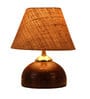 Unica Brown Natural Fiber Shade Night Lamp With Teracotta Base