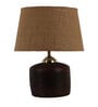 Century Brown Fabric Shade Night Lamp With Teracotta Base