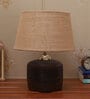 Century Brown Fabric Shade Night Lamp With Teracotta Base