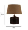 Century Brown Fabric Shade Night Lamp With Teracotta Base