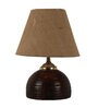 Unica Brown Natural Fiber Shade Night Lamp With Teracotta Base