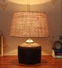 Century Brown Fabric Shade Night Lamp With Teracotta Base