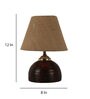 Unica Brown Natural Fiber Shade Night Lamp With Teracotta Base