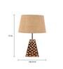 Brown Natural Fiber Shade Table Lamp With Brown Woodden Base