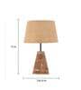 Brown Natural Fiber Shade Table Lamp With Brown Woodden Base
