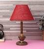 Brown Natural Fiber Shade Table Lamp With Copper Base