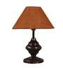 Brown Natural Fiber Shade Table Lamp With Copper Base