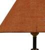 Brown Natural Fiber Shade Table Lamp With Copper Base