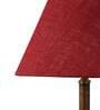 Brown Natural Fiber Shade Table Lamp With Copper Base