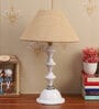 Potenza Brown Natural Fiber Shade Night Lamp With Metal Base