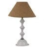 Potenza Brown Natural Fiber Shade Night Lamp With Metal Base