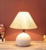 Lucca Brown Natural Fiber Shade Night Lamp With Metal Base