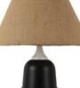 Brown Natural Fiber Shade with Black Terracotta Base