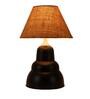 Brown Natural Fiber Shade with Black Terracotta Base