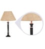 Brown Fabric Shade Table Lamp with Brown Base