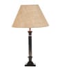 Brown Fabric Shade Table Lamp with Brown Base