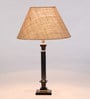 Brown Fabric Shade Table Lamp with Brown Base