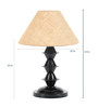 Brown Fabric Shade Table Lamp With Black Base