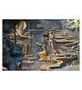 Brown Non Wooven Paper 3D Golden Buddha Mural Wallpaper