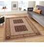 Brown Persian Polyester 5 ft x 7 ft Machine Made Carpet