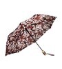 Brown Floral 3 Fold Nylon Umbrella