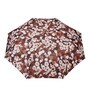 Brown Floral 3 Fold Nylon Umbrella