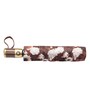 Brown Floral 3 Fold Nylon Umbrella