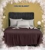 Brown Nylon Solid 180 GSM Reversible Single Blanket