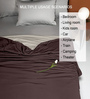Brown Nylon Solid 180 GSM Reversible Single Blanket