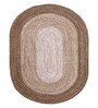 Brown Oic Robust Oval Braided Heavy 4X6 Ft Carpet