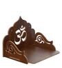 Brown Om Design Laminated Wood Pooja Shelf