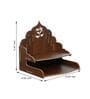 Brown Om Design Laminated Wood Pooja Shelf