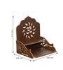 Brown Om Design Laminated Wood Pooja Shelf