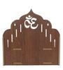 Brown Om Design Laminated Wood Pooja Shelf