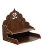 Brown Om Design Laminated Wood Pooja Shelf