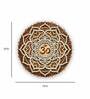 Brown Om Relief Sculpture Pine Wood Wall Art