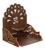 Brown Om with Bells Design and Laminated Wood Pooja Shelf