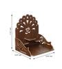 Brown Om with Bells Design and Laminated Wood Pooja Shelf