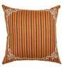 Orange Striped Polyester 20 x 20 Inches Cushion Cover