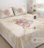 Brown Panel Design 180 TC Cotton King Bedhseet 2 pillow covers